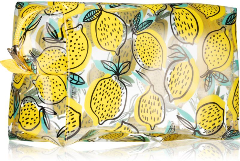BrushArt Accessories Transparent cosmetic bag transparentes Kosmetiktäschchen Lemon 1 St.
