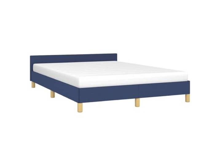 KTHLBRH Bettgestell mit Kopfteil blau 140 x 200 cm Atmungsaktives Gewebe, Lattenrost inklusive, robuste Struktur, ohne Matratze