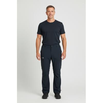 Outdoorhose DEPROC ACTIVE "ALGONQUIN Zip-Off MEN", Herren, Gr. XXL, Normalgrößen, schwarz (anthra), Web, 95% Nylon, 5% Elasthan, regular fit knöchellang, Hosen Outdoorhose, auch in Großen Größen erhältlich