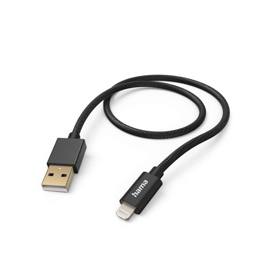 Hama Stecker Lightning auf USB A 1,5 m 201544 Fabric (Schwarz) 00201544