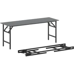 Klapptisch FAST READY, 170x50 cm, schwarzes Metallgestell, Graphit