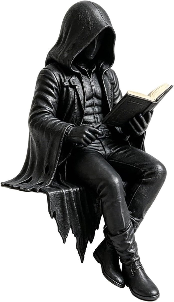 Gothic Beeld Spookachtig Figuur Zwart Handgeschilderd Hars H 12 cm B 6 cm