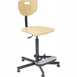 Nowy-Styl Arbeitsstuhl Werek-Ring, buche, Bodengleiter & Fußablage, Buchenholz, bis 110 kg