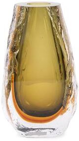 Allan Andrews Dusty Olive Crystalized Glass Vase- Tall