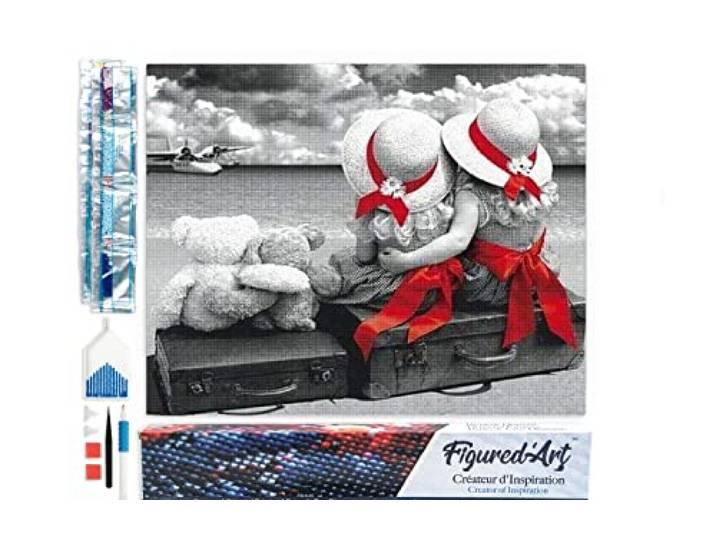Figured'Art Diamond Painting set Volwassenen 40x50 cm Schattige stellen - 5D DIY Art full drill vierkante diamant - Opgerold canvas