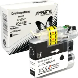 Kompatible Tinte ersetzt Brother LC-221BK  schwarz