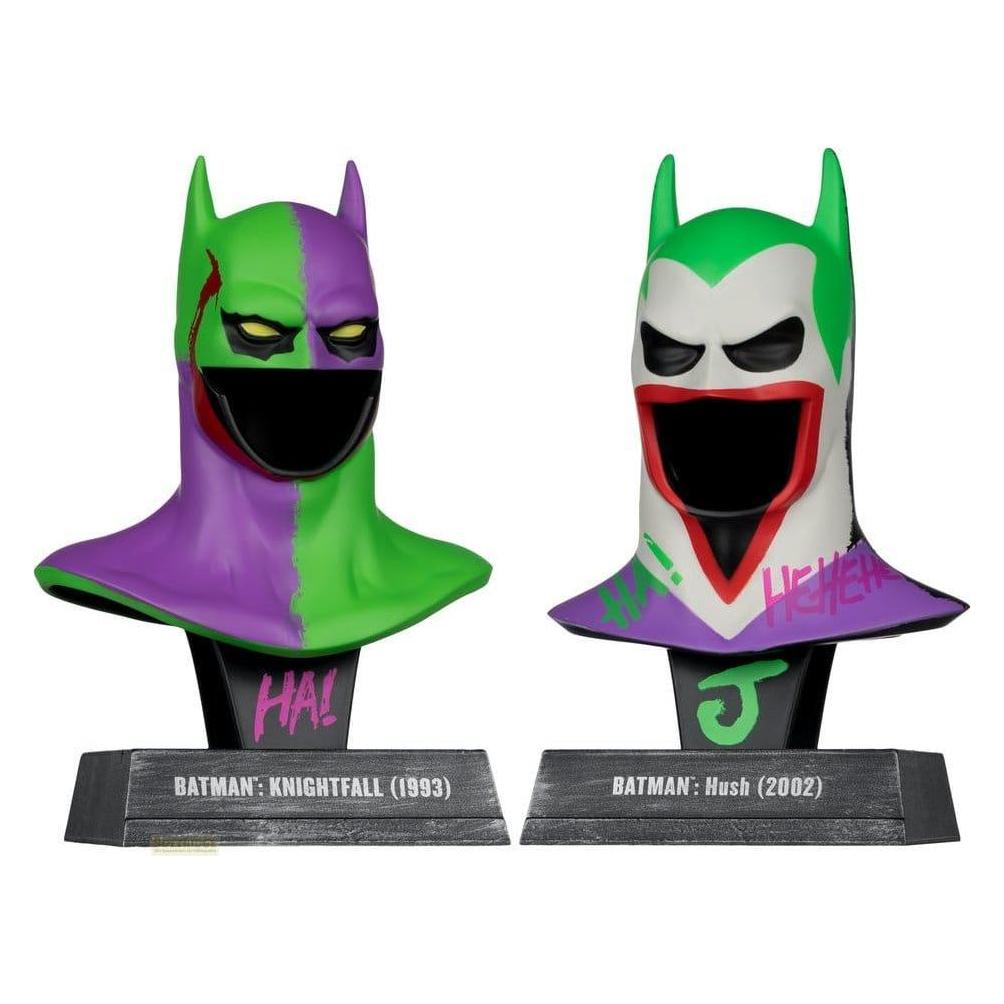 McFarlane Batman DC Direct mini réplique 1/3 Pack de 2 masques de Batman Hush & Knightfall (Jokerized) (Gold L (MCF17949)