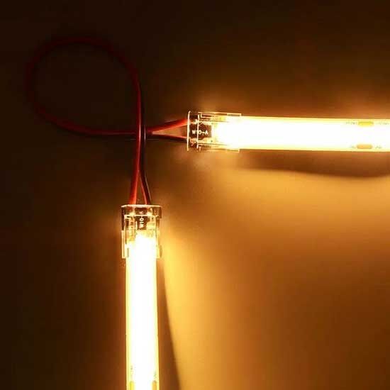 V-Tac Connettore Flessibile Innesto Rapido Per Strisce Led Cob Di Larghezza 8mm Connettore 2 Pin - Sku 2664