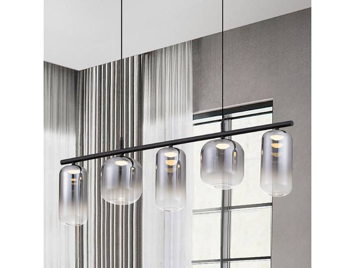 Pendelleuchte Aelia Typ C 95 x 145 x 14cm Grau/Grau Aluminium, Rauchglas Nicht austauschbare LEDs LED-Platine