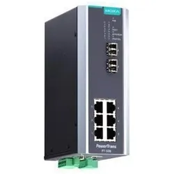 Moxa PT-508-SS-SC-HV, Netzwerk Adapter, Schwarz
