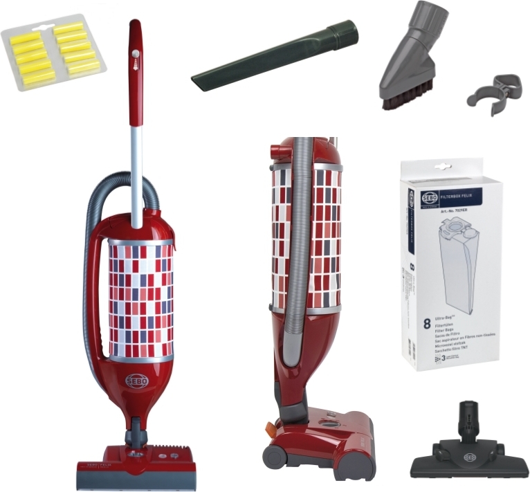 Sebo FELIX 1 PREMIUM ROSSO, Standstaubsauger, Staubbeutel, Grau, Rot, Weiß, 3,5 l, Trocken, Micro