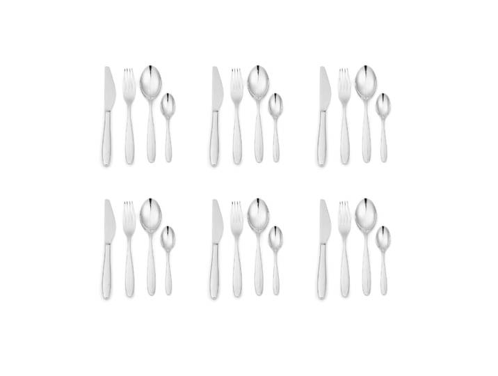Ménagère 24 pièces en inox argent
