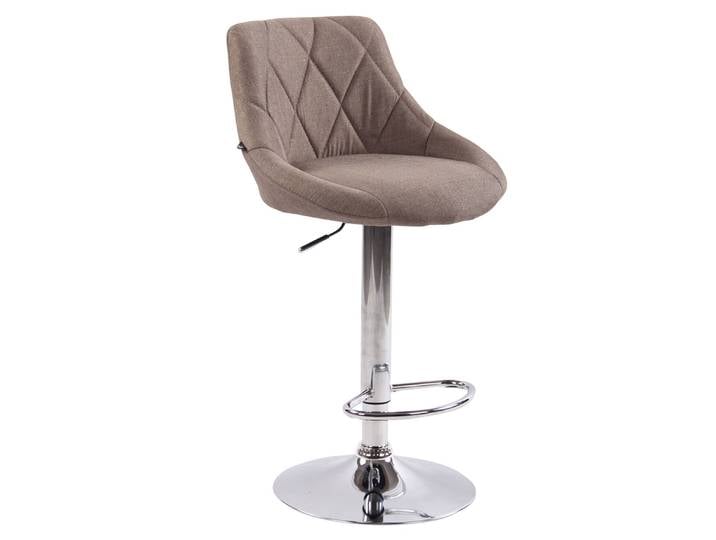 TPFLiving Barhocker Lazius Gestell Metall in Chromoptik Stoff - Taupe