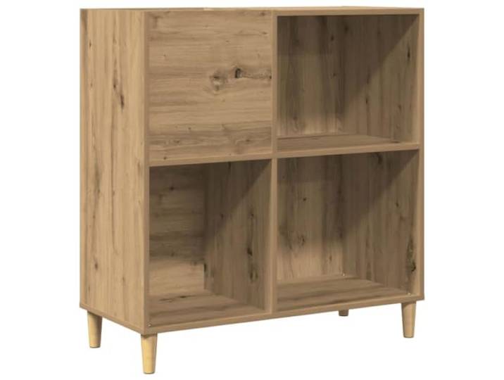 Plattenschrank Eiche Artisan 84,5x38x89 cm mit Holzfüßen Holzfackeln, feuchtigkeitsbeständig, stabil, Geräteplatte, Holzfüße, Universal