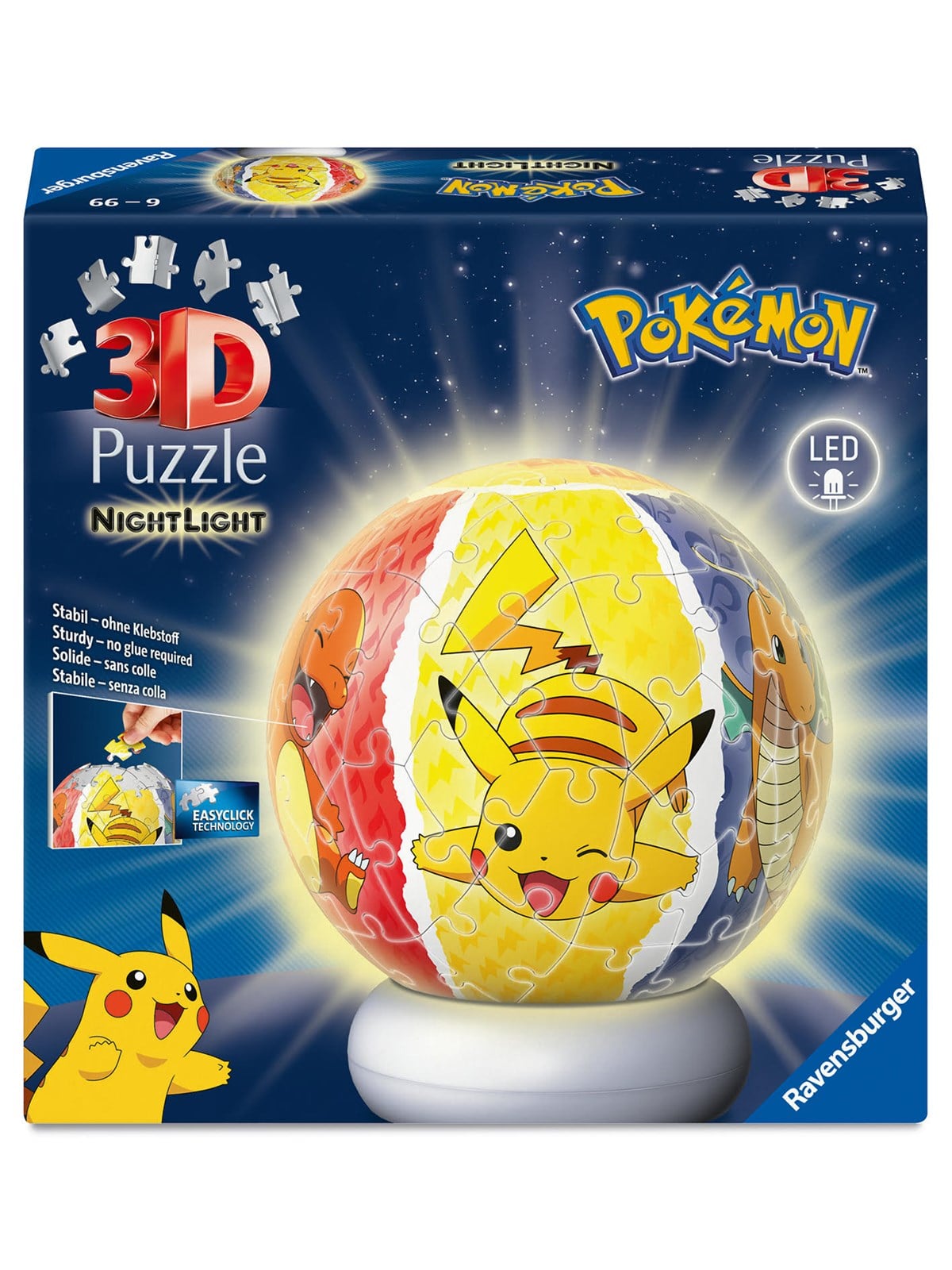 Ravensburger 3D Puzzle-Ball Nightlight Pokémon (72) 3D Puzzle