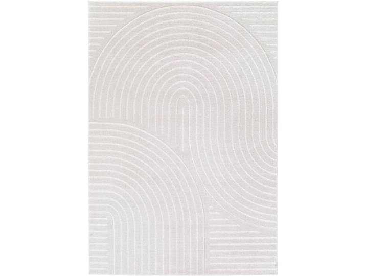 Tapis doux à relief abstrait géométrique blanc 160x230