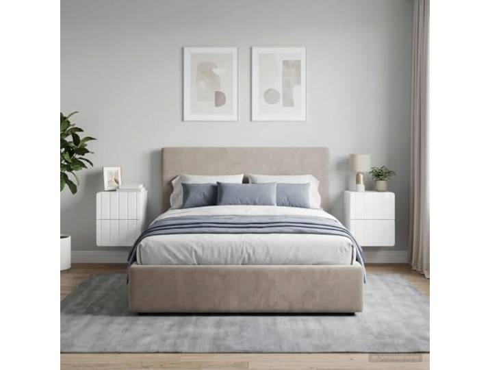 YUTAASU Wandmontierter Nachttisch 2 STK Hochglanz Weiß Mit Schublade, Stabiler Holzwerkstoff, Platzsparend, Vintage Design, Für Schlafzimmer und Flur