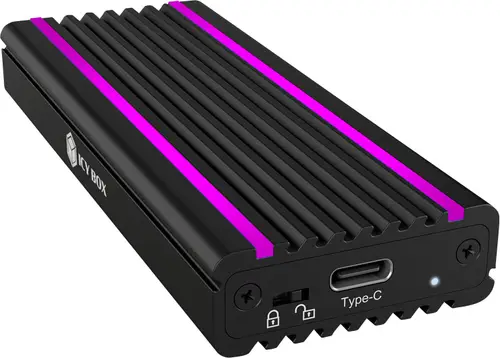 USB Type-C Gehäuse für M.2 NVMe SSD mit RGB Beleuchtung
