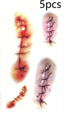 Uplifted Finds Waterproof Bloody Halloween Scar & Wound Temporary Tattoo Stickers b 5 Pcs