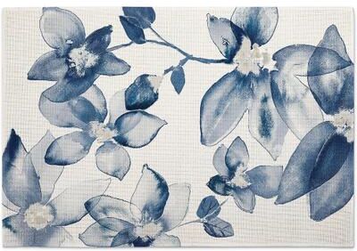 Highland Home Blooming Whispers 4-Pack Poly-Cotton Blend Placemats Manufactured in The USA Machine Washable Dryer Safe