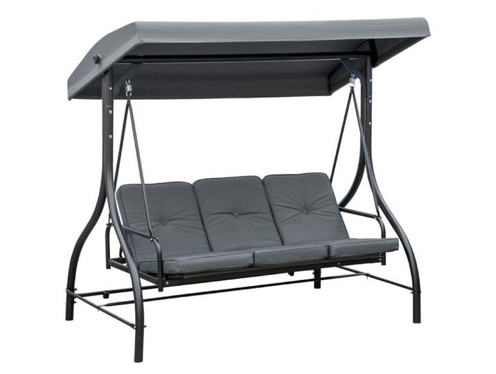 Balancelle de Jardin Outsunny Métal 195x117x175cm Gris