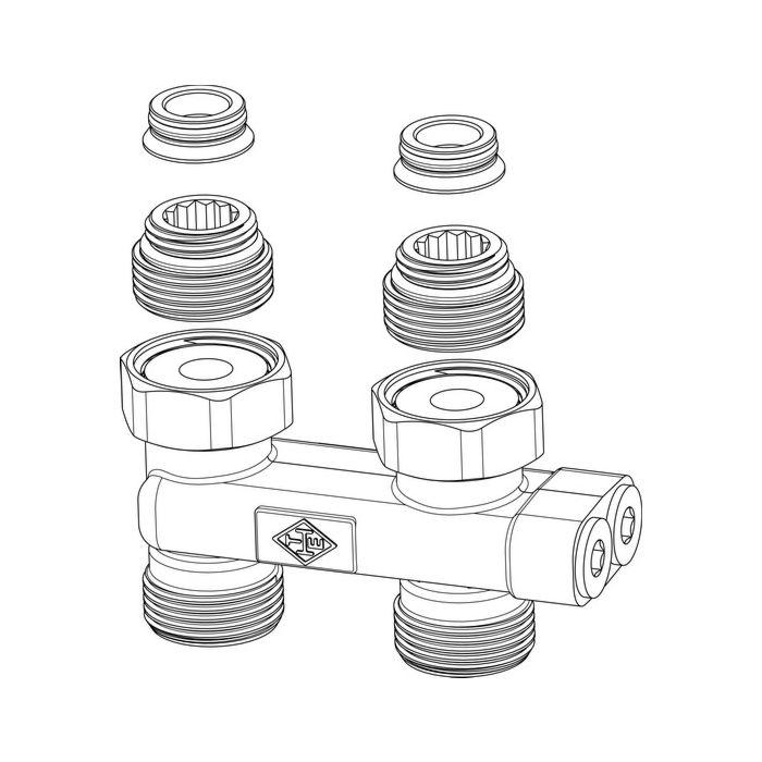 Heimeier Umlenkstück 0542-50.000 G 3/4 AGxR 1/2, Durchgang