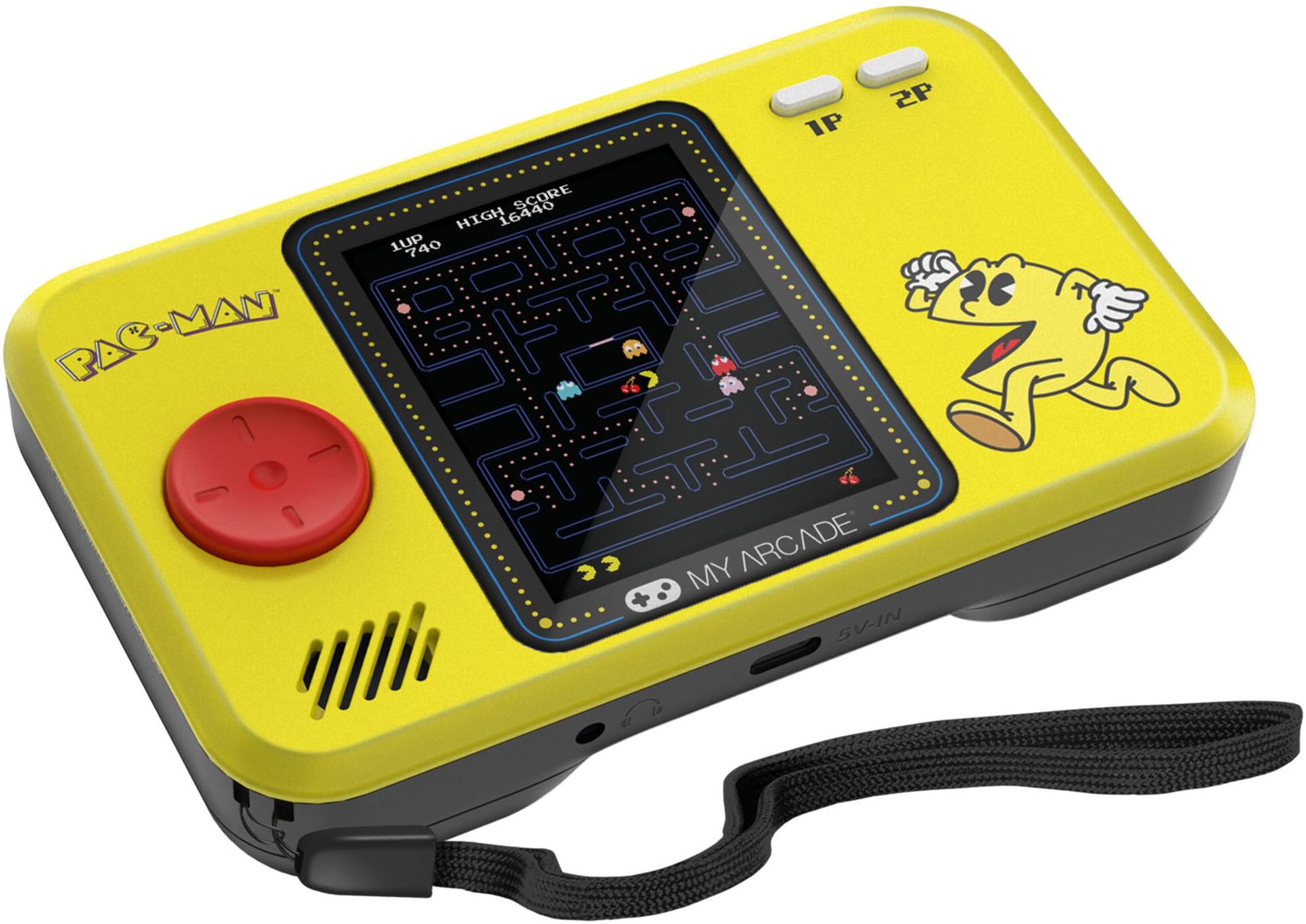 MYARCADE Retro Konsole "PAC-MAN Pocket Player Pro", gelb, schwarz, B:13,66cm H:8,58cm T:2,71cm, Spielekonsolen, Retro Konsole gelb, schwarz Einheitsgröße