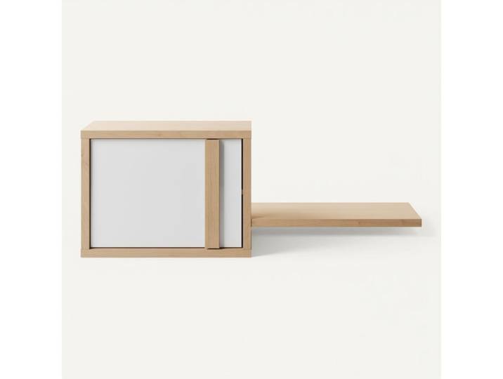 Etagère murale ELLIE imitation châtaignier + blanc