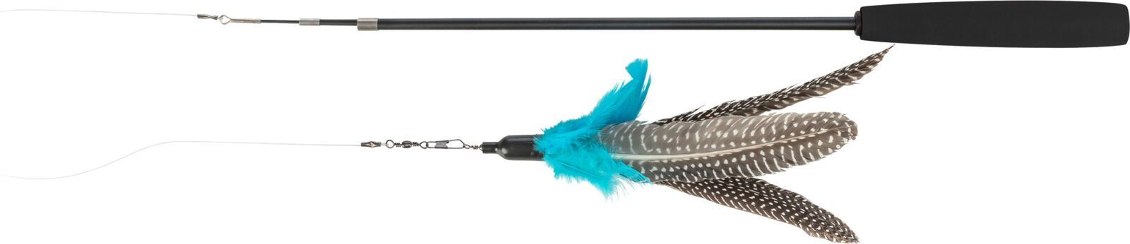 TRIXIE Teleskop-Spielangel mit 2 Spielzeugen, Fiberglas, 40–98 cm