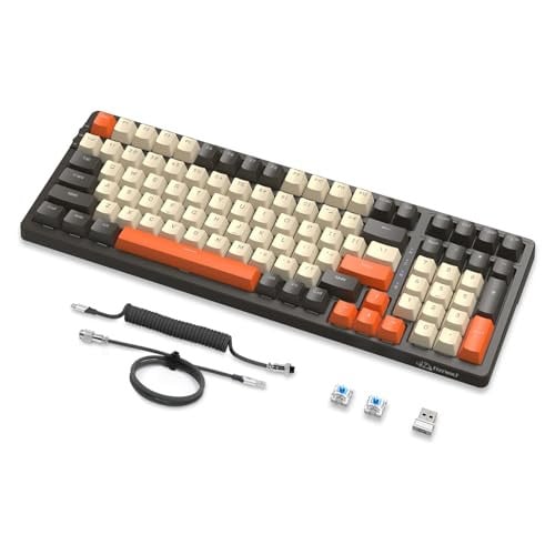 MAMBASNAKE K8 Mechanisch Gamingtoetsenbord met 3 Modi, 2.4G Draadloos en Bluetooth, RGB-verlichting, Hot Swap Blauwe Schakelaars, Shimmer