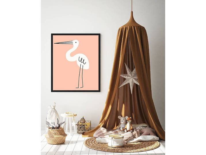 Tableau déco Modern Stork 53 x 63cm Multicolore