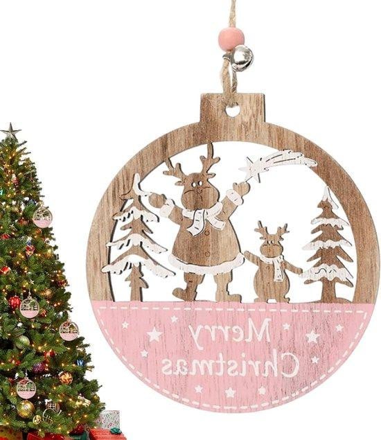 Multicolor Houten Kerst Ornamenten Hangdecoratie 105 x 12 cm