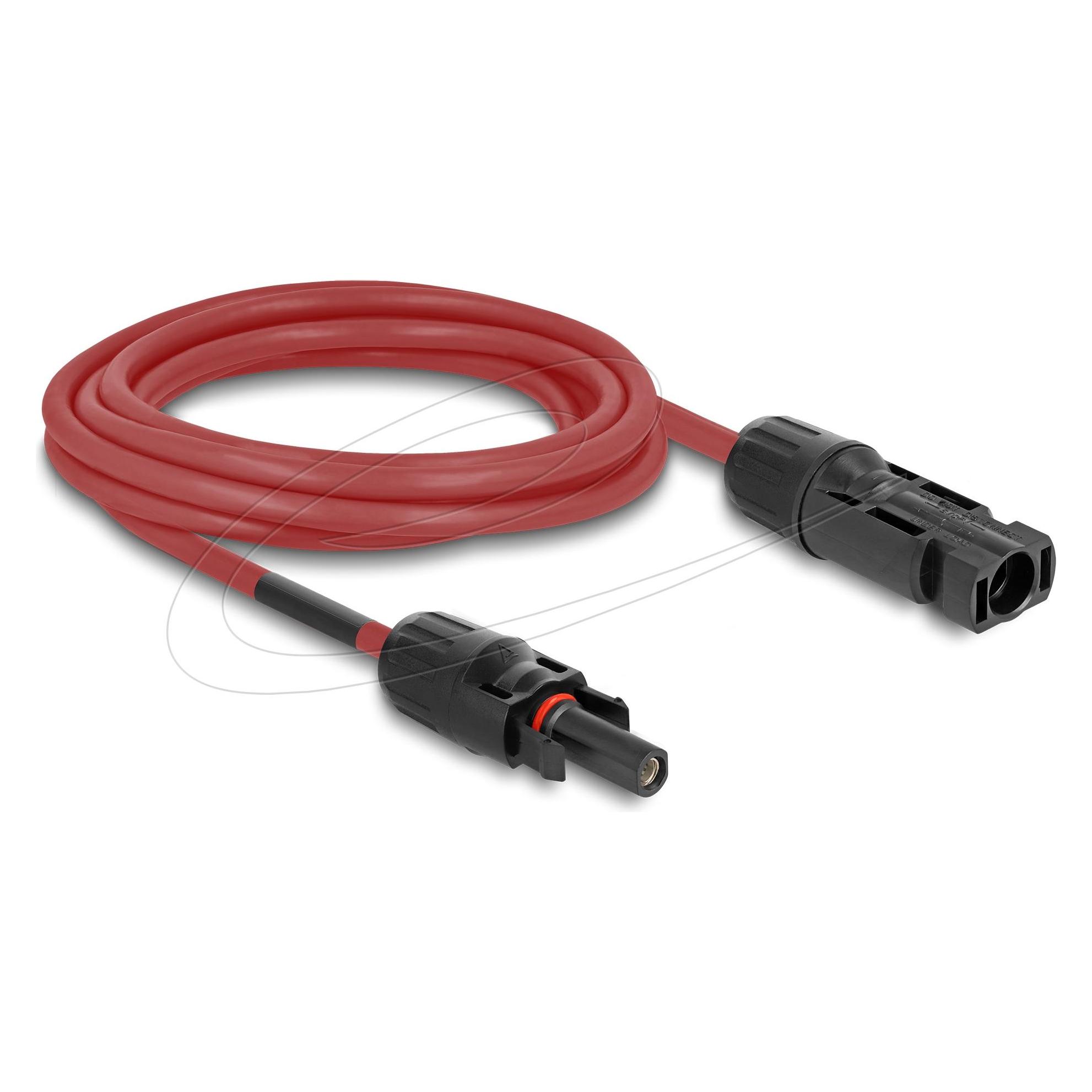 Delock DL4 Solar Kabel 6mm Stecker zu Buchse 3m rot (Solarkabel) (90974)