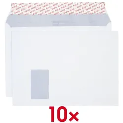 ELCO Briefumschläge Office C4 mit Fenster 10 Stück weiß, 22.9x32.4 cm