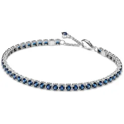 Pandora 591469C02 Damen Tennis-Armband Silber Funkelndes Blau, 18 cm