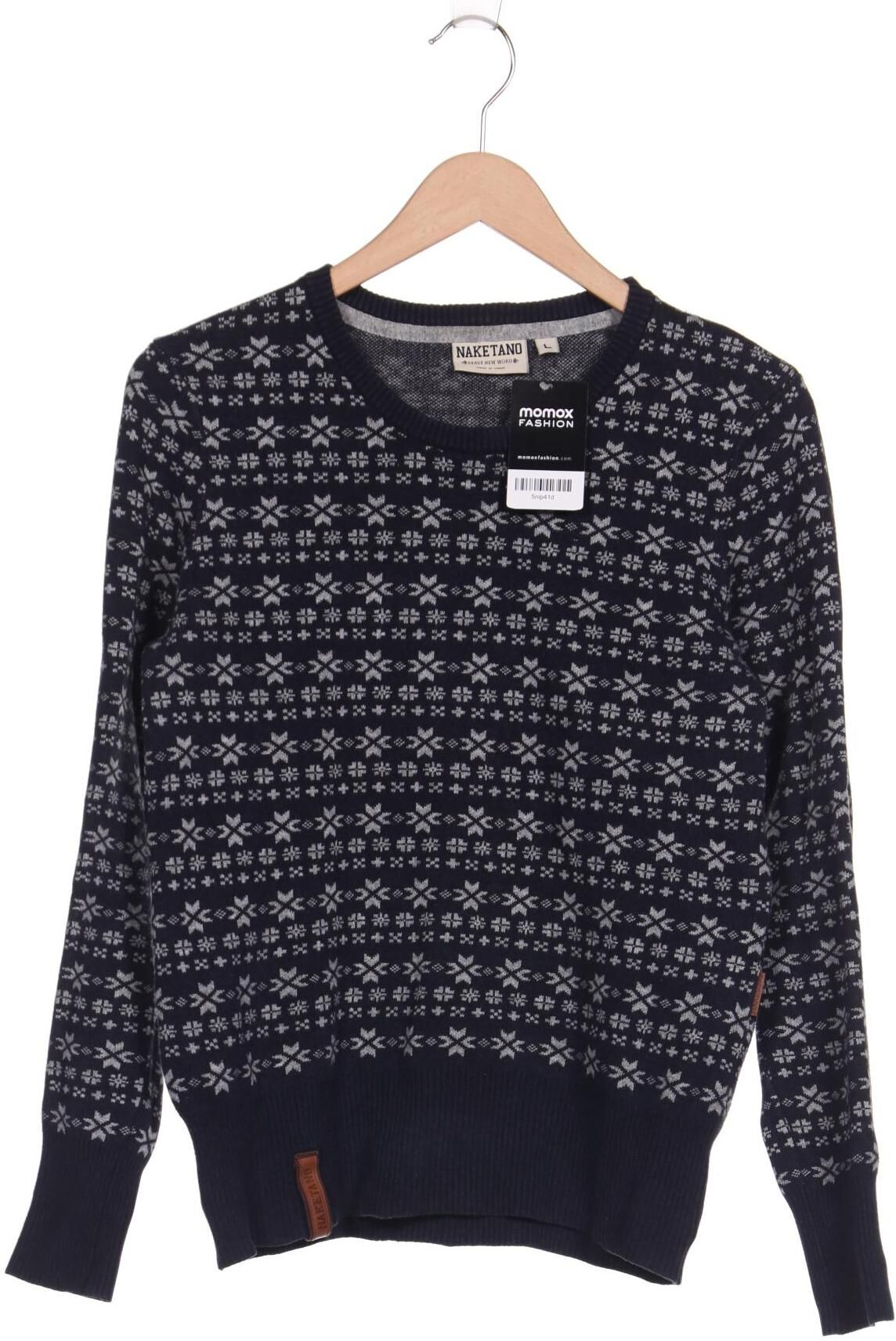 Naketano Damen Pullover, Marineblau, Gr. L, Baumwolle - Second Hand