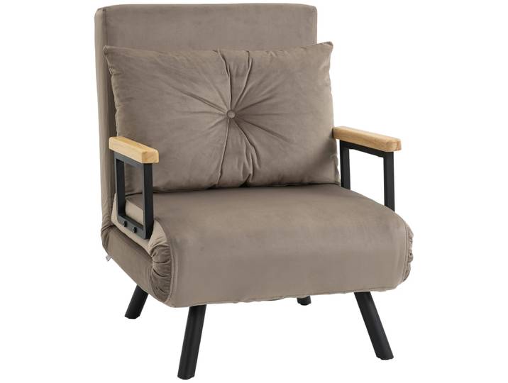 Fauteuil convertible 4 en 1 canapé avec dossier réglable marron