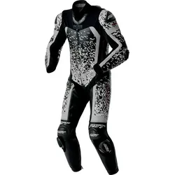 RST Pro Series D3O Airbag, Lederkombi 1tlg. perforiert - Schwarz/Hellgrau - XS