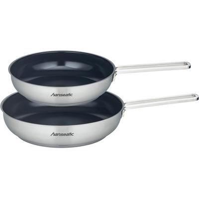Pfannen-Set HANSEATIC "hanseatic", silber, Ø:28cm, Pfannen, Antihaft-Versiegelung, beschichtet, Induktion