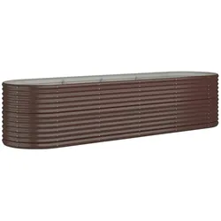 Helloshop26 - Hochbeet für Pflanzen Blumen Terrasse Garten pulverbeschichteter Stahl braun 02_0039559