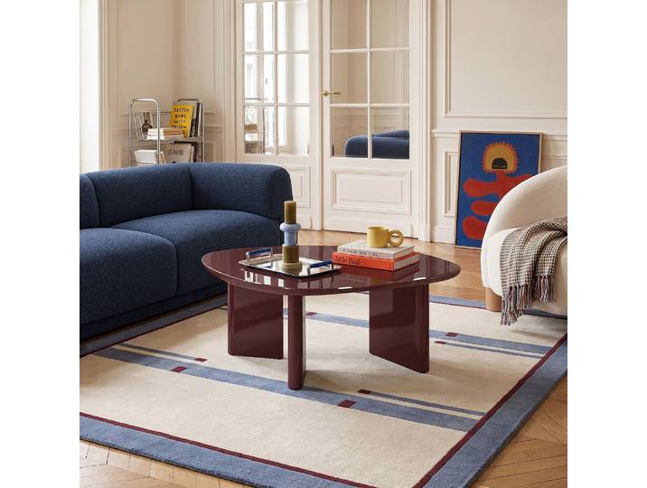 HABITAT - Table basse organique laquée - Burgundy - Ormea