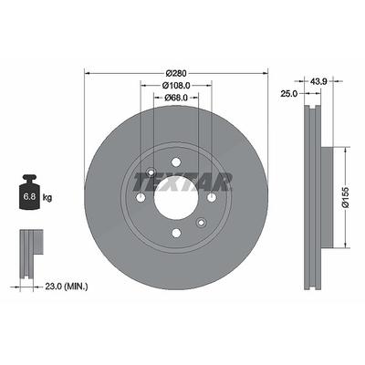 Textar 1x Bremsscheibe [Hersteller-Nr. 92053800] für Saab