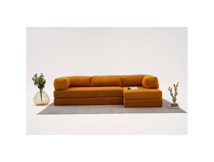 Bettsofa Foldbar Orange Fabric: 100 Prozent CHENILLE B 290 T 95 cm - Material: Fabric: 100% CHENILLE