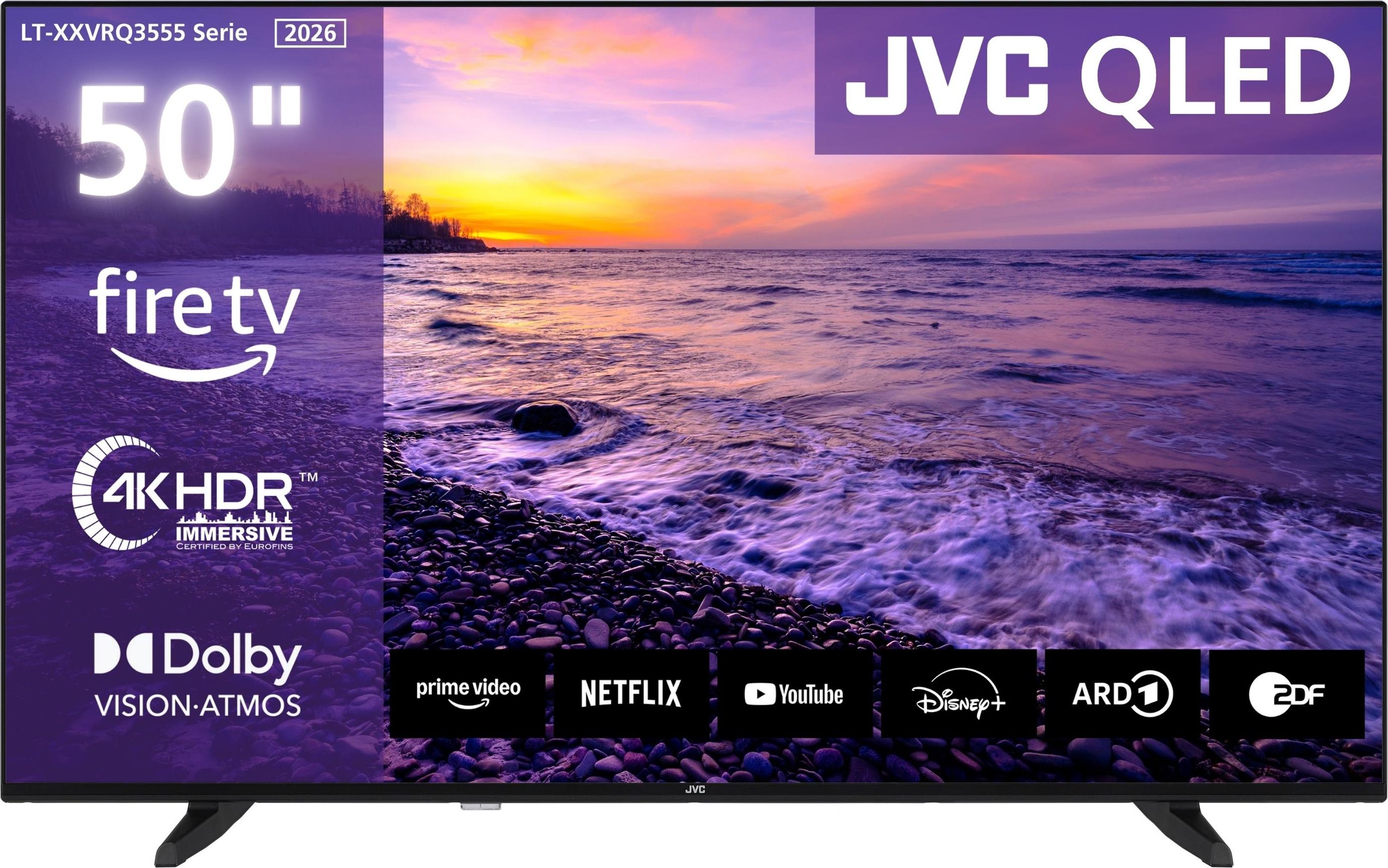 JVC LT-50VRQ3555 QLED Fernseher 50 Zoll Fire TV 4K UHD Smart TV HDR Dolby Vision Atmos, Alexa (2026)