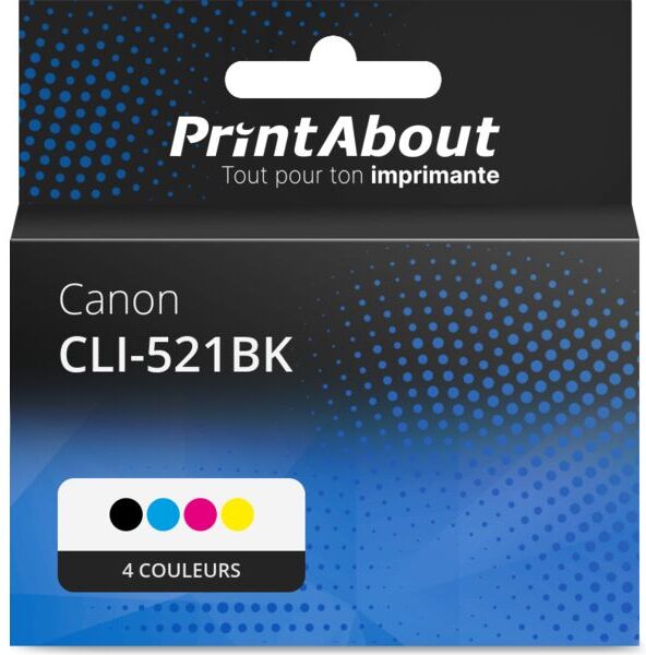 Cartouche PrintAbout compatible pour Canon CLI-521BK - 4 couleurs - Multipack