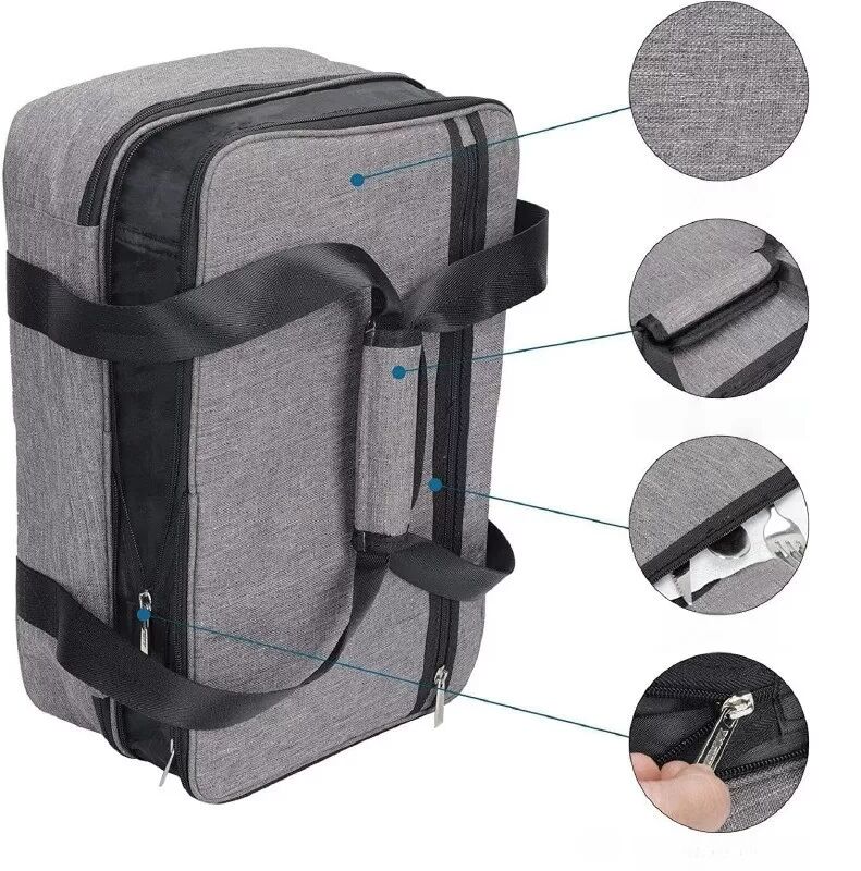 INF Tragbare Picknicktasche mit großem Fassungsvermögen und zwei Fächern - Grau 600D Polyester