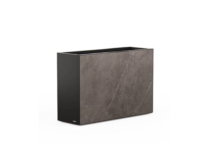 Pflanzkübel HERSTERA GARDEN Deco Divider Laminate 120 x 40 x 80 cm , schwarz, B:120cm H:80cm T:40cm, Stahl, Pflanzgefässe, Pflanzkübel