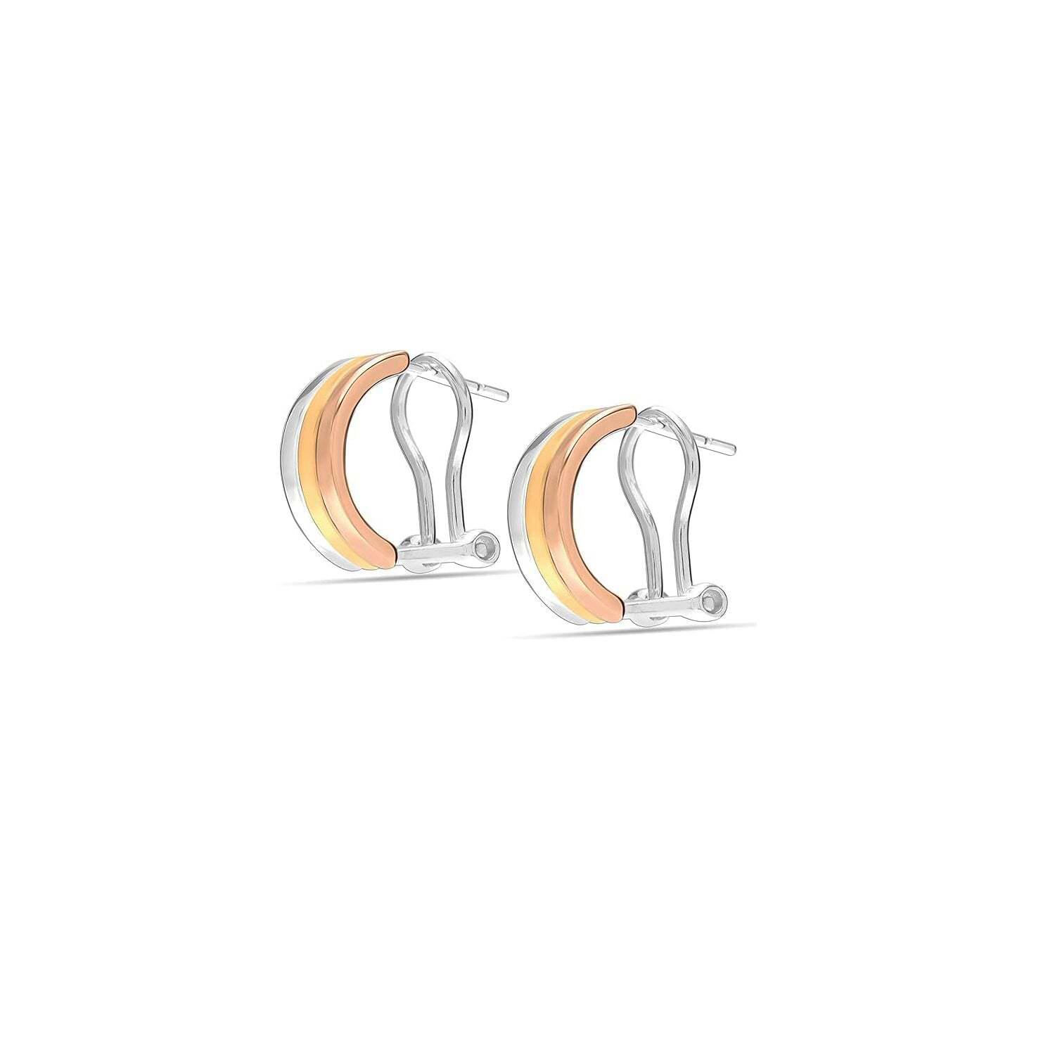 Vrouwen Tricolore Oorbellen in 925 Sterling Zilver BIPE052