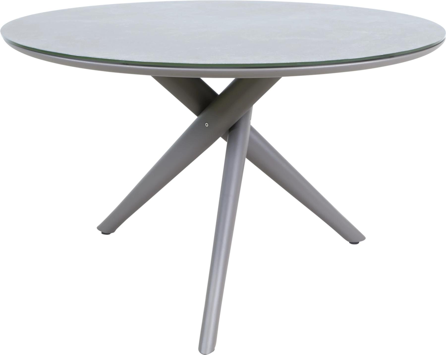 Tisch - Ø120x74 cm - Aluminium Beige - Keramik