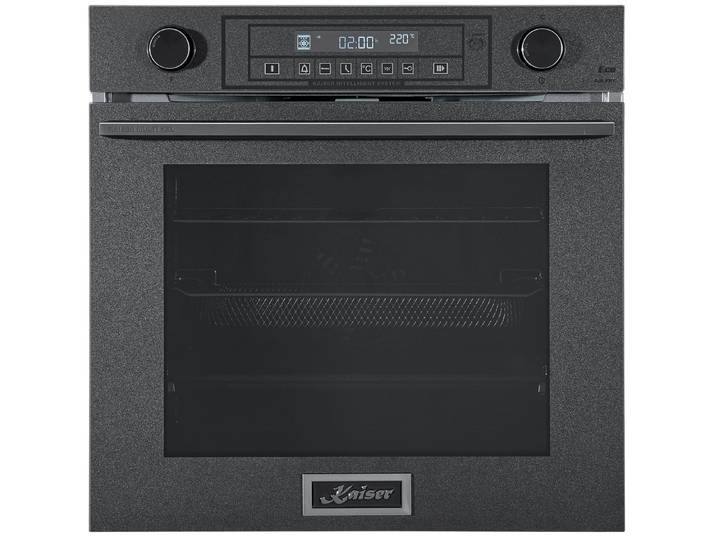 Kaiser Küchengeräte Einbaubackofen XXL 79 L Einbau-Backofen mit AirFry, Pizzastein und Drehspieß EH 6401, mit 1-fach-Teleskopauszug, Katalytische Selbstreinigung, Dampfreinigung, XXL Multi 14 Multifunktions-Elektrobackofen mit Airfry-Funktion